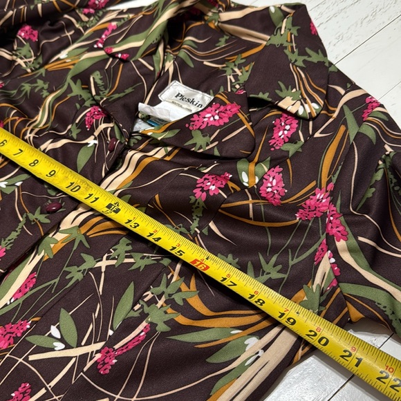 Vintage 1970s PLESKIN made in Montreal CA polyester housewife dress, retro - Picture 16 of 17